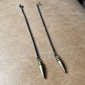 Brass spike duster earrings